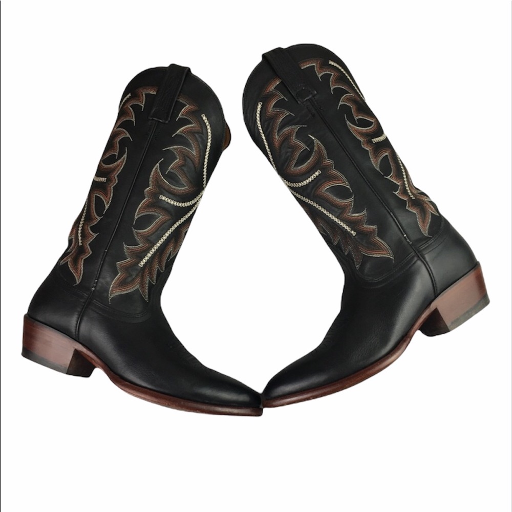 Nocona black embroidered leather cowboy boots